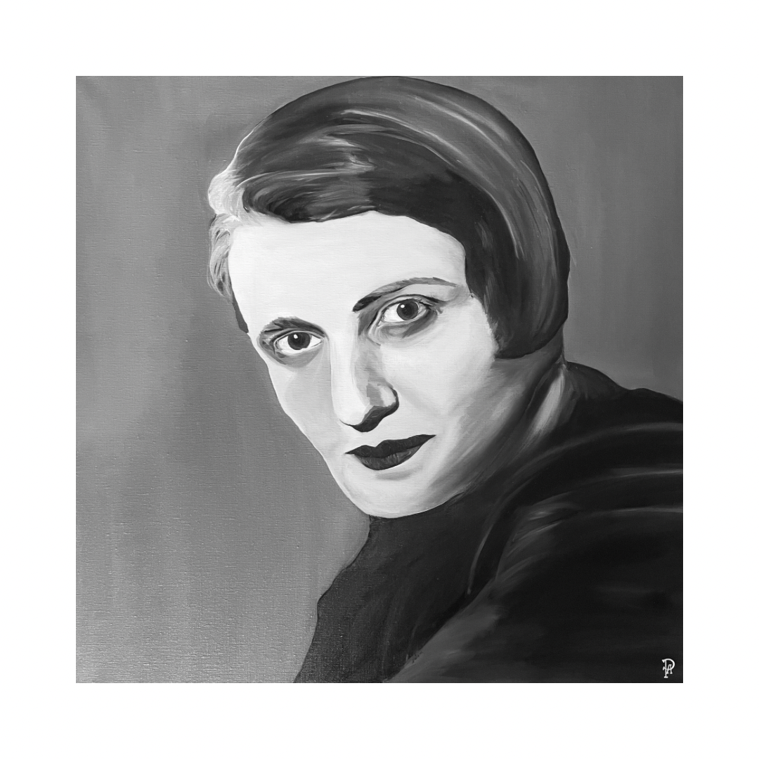 If The World Is What It Is - Ayn Rand (Maleri 80x80cm)