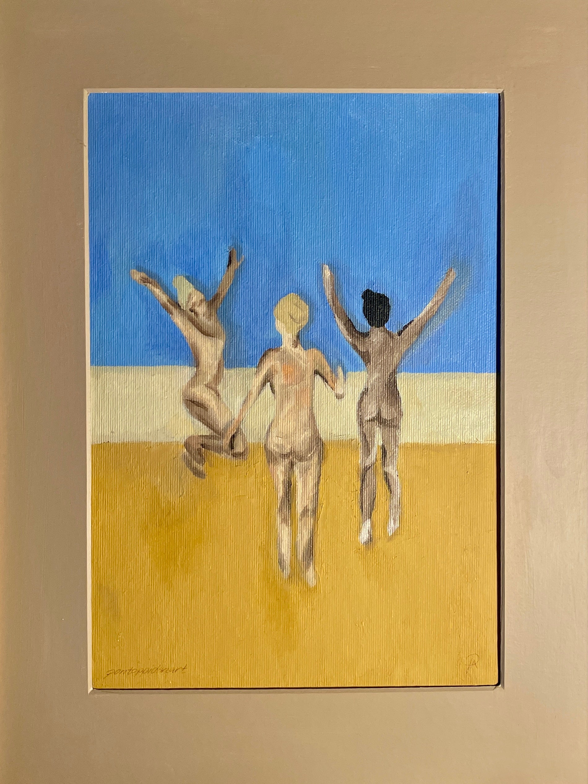 As The Golden Sand Merges - Unikt værk 30x40 cm