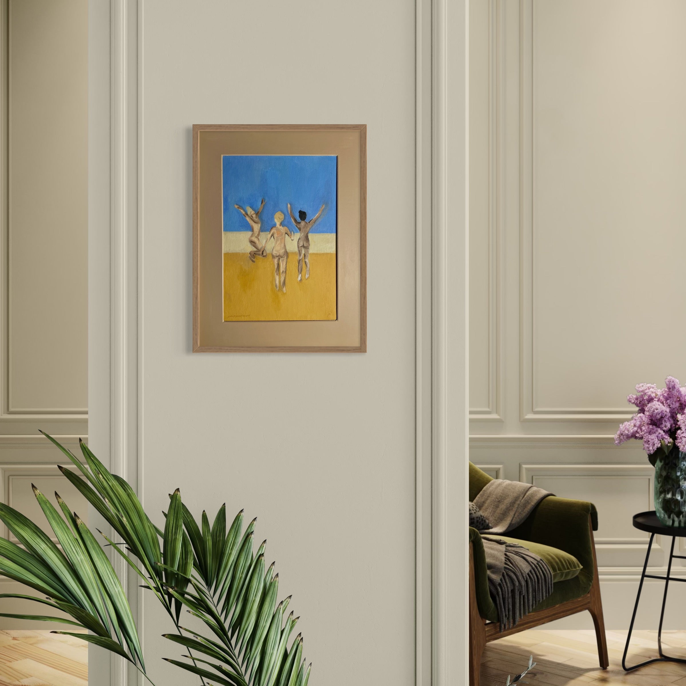 As The Golden Sand Merges - Unikt værk 30x40 cm