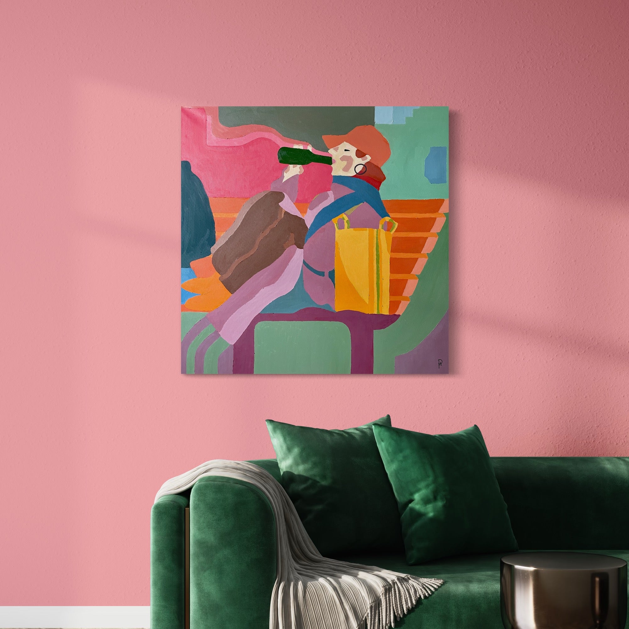 Barely II - Unikt værk 100x100 cm