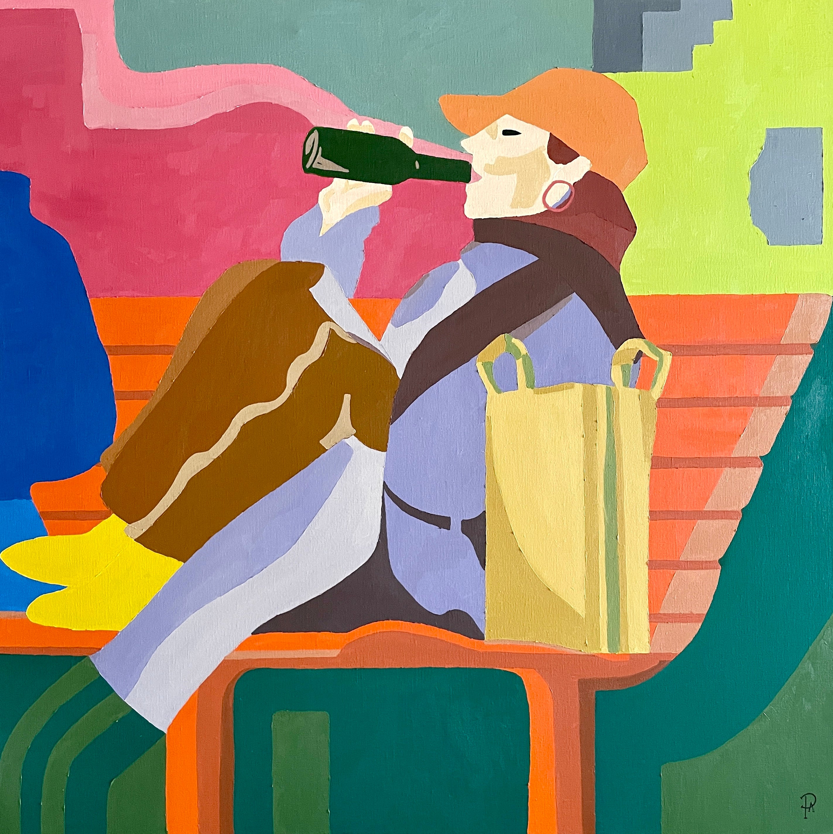 Barely - Unikt værk 100x100 cm