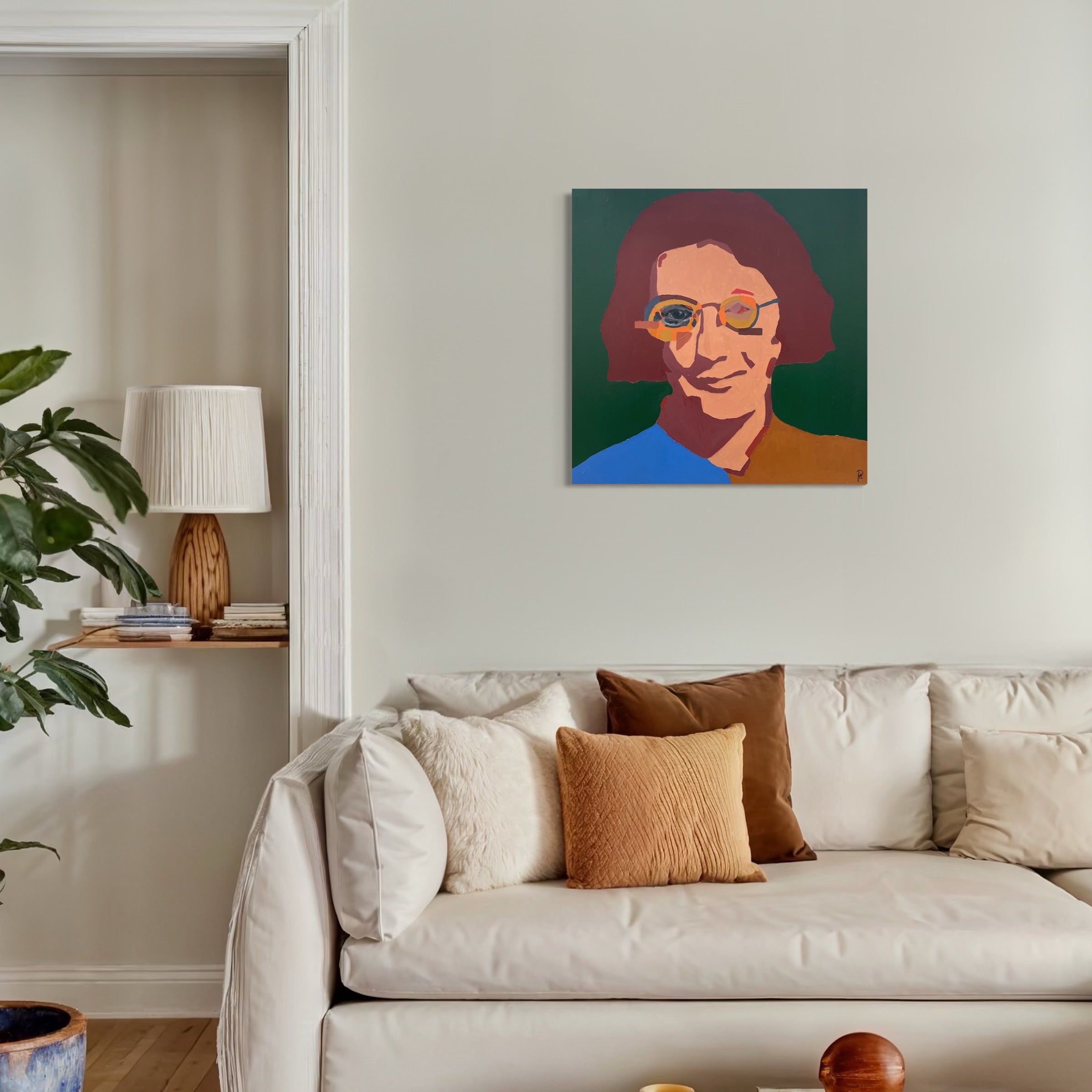 On the Beauty of Suffering - Simone Weil - Unikt værk 60x60 cm