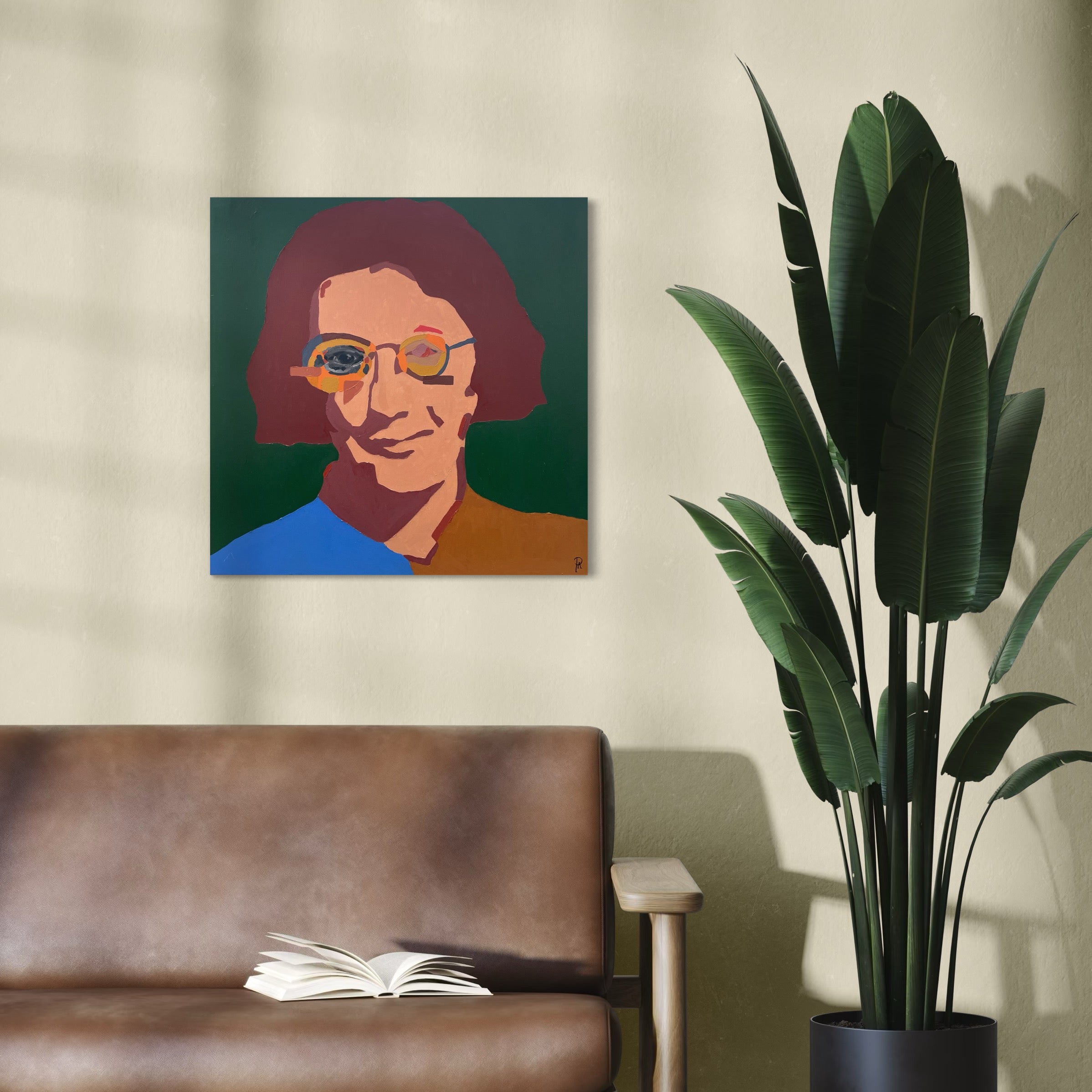 On the Beauty of Suffering - Simone Weil - Unikt værk 60x60 cm