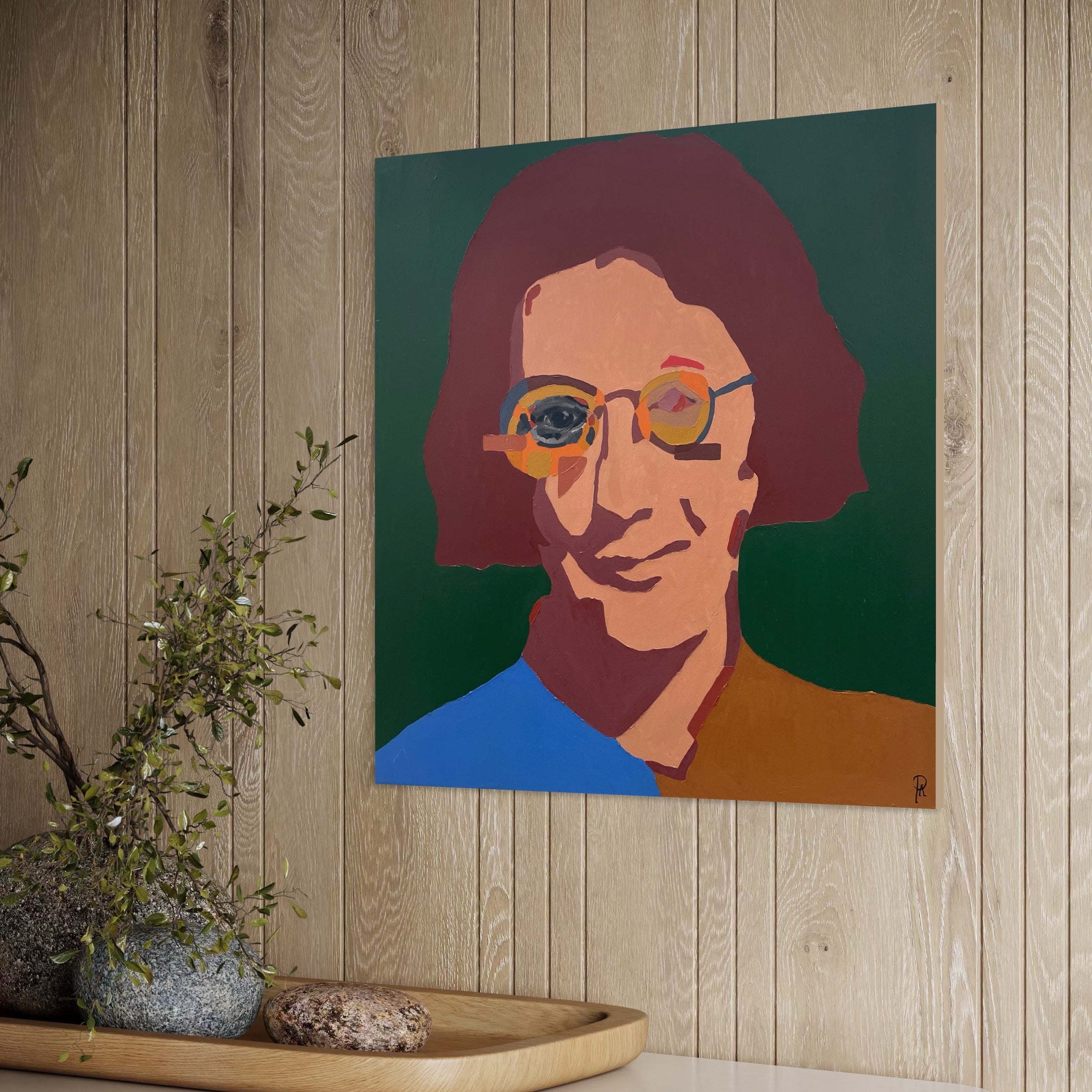 On the Beauty of Suffering - Simone Weil - Unikt værk 60x60 cm