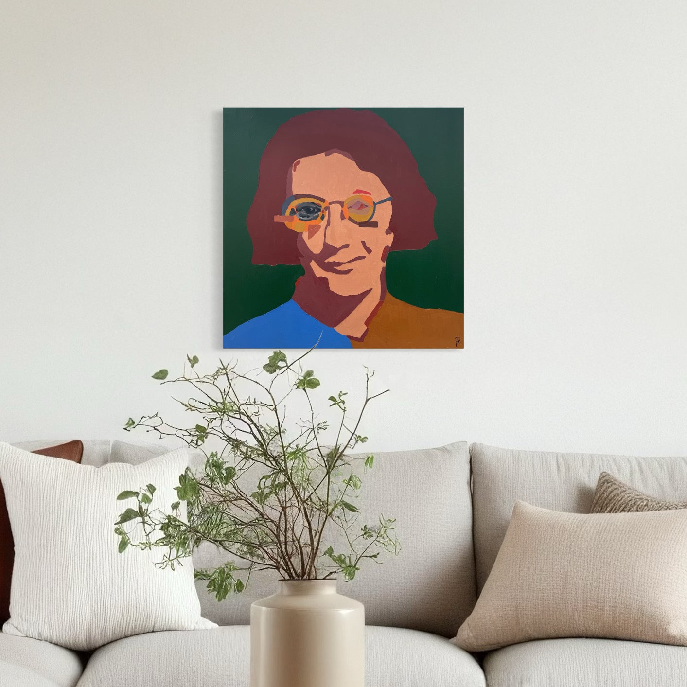 On the Beauty of Suffering - Simone Weil - Unikt værk 60x60 cm