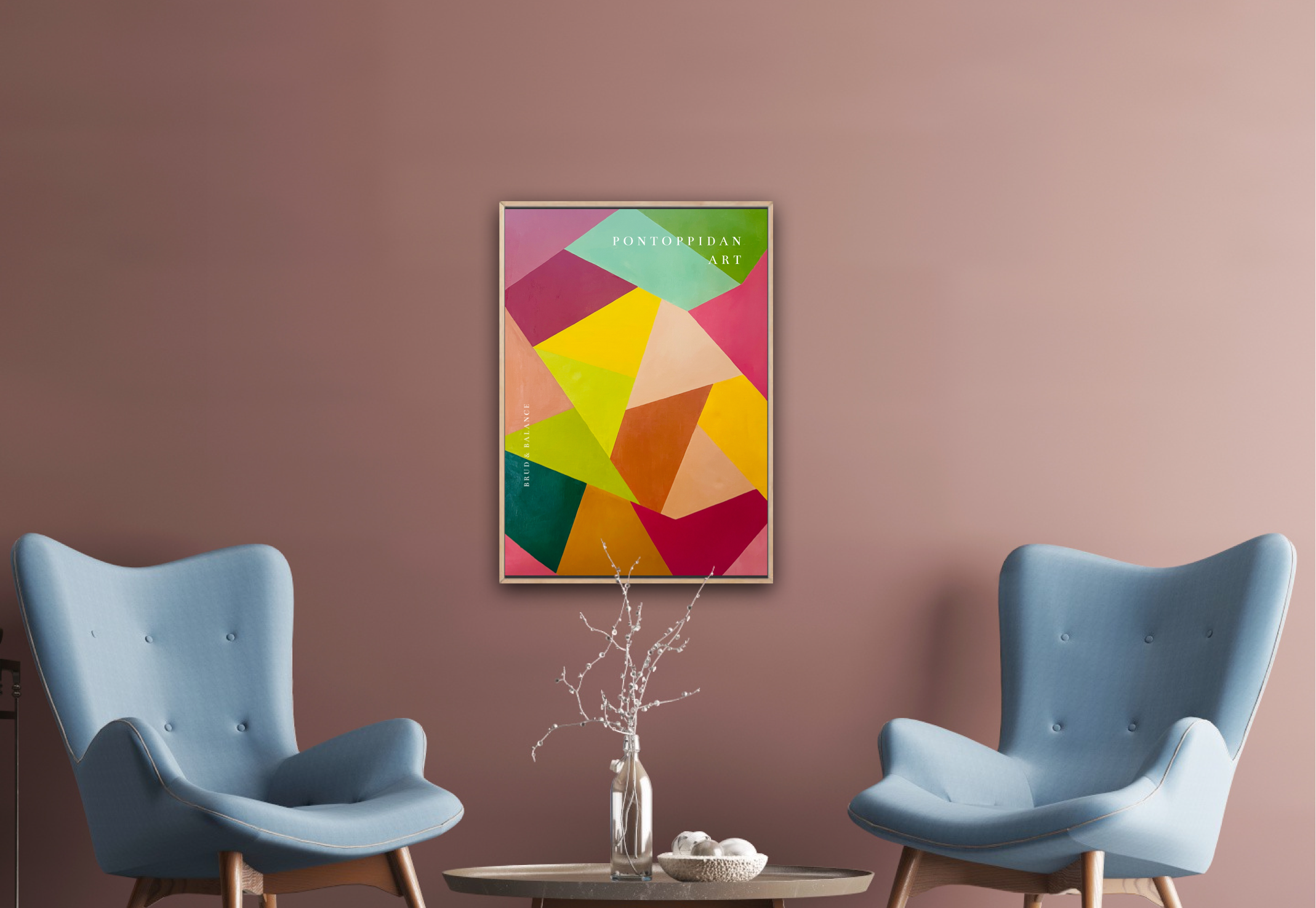 Kunstkollektion af filosofisk inspirerede fragmenter og balance