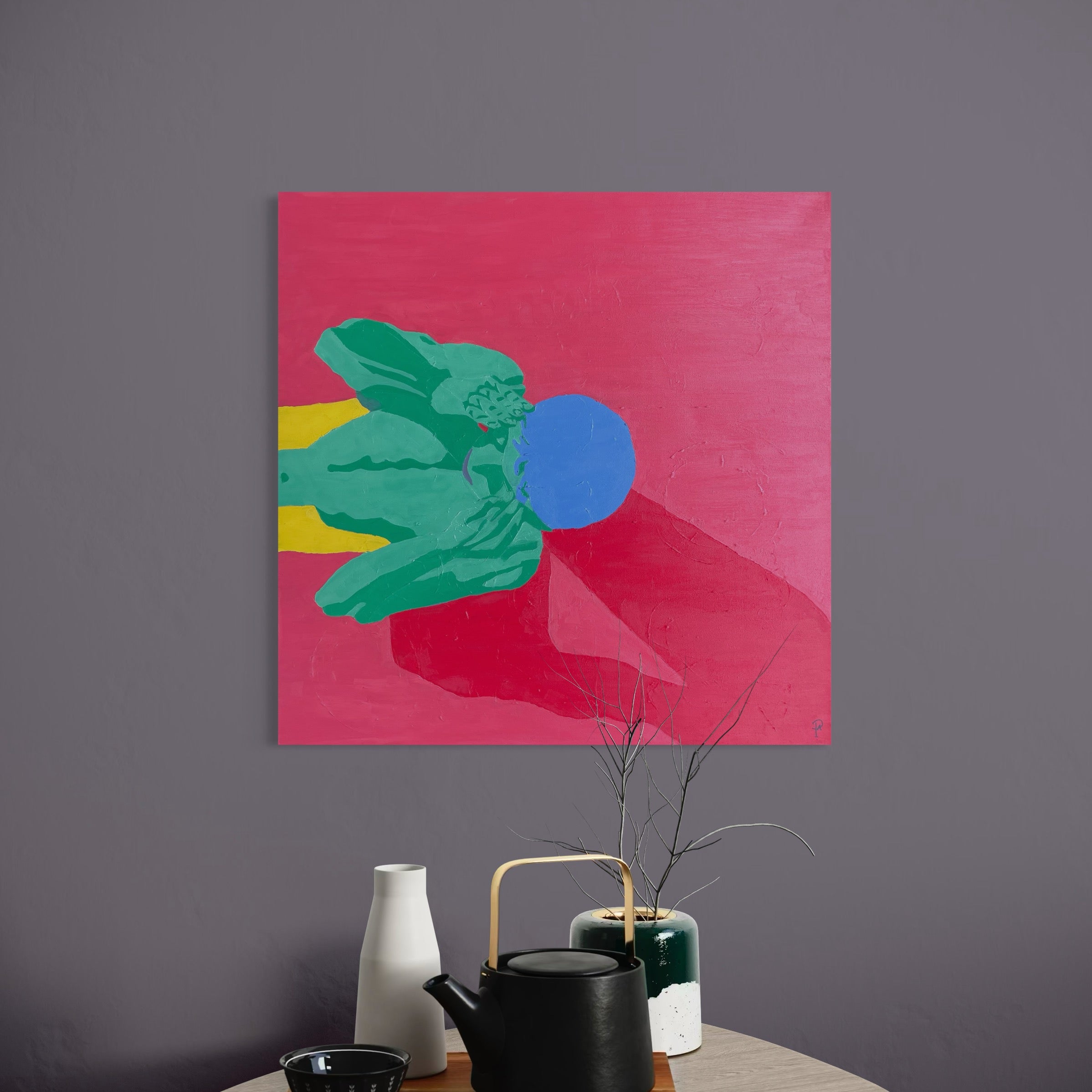 Late Night Painting - Unikt værk 60x60 cm