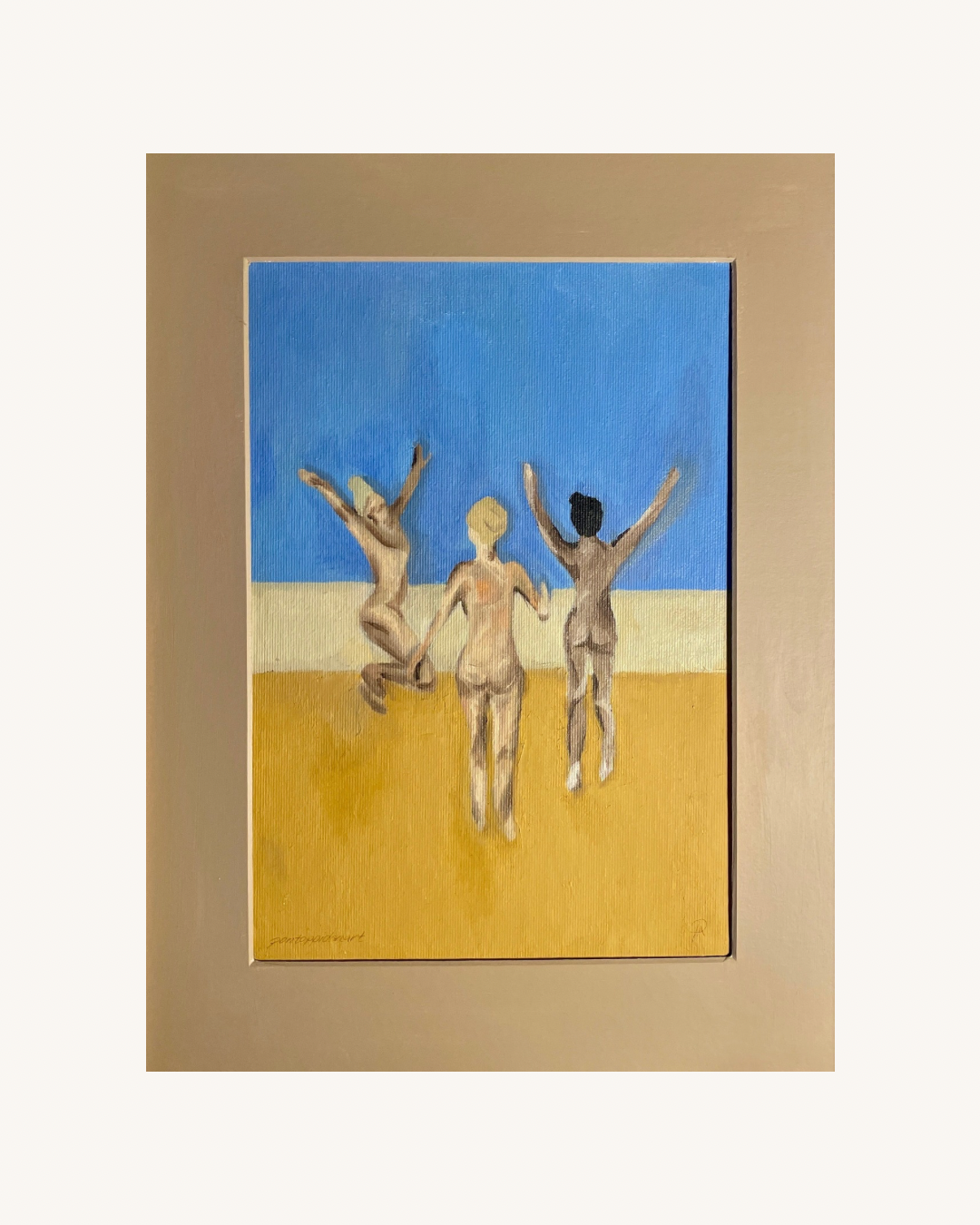 As The Golden Sand Merges - Unikt værk 30x40 cm