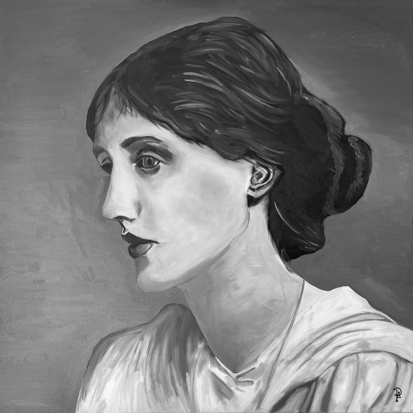 Originalt Filosofisk Kunstmaleri - Virginia Woolf - If Diversity is a Necessity 80x80cm