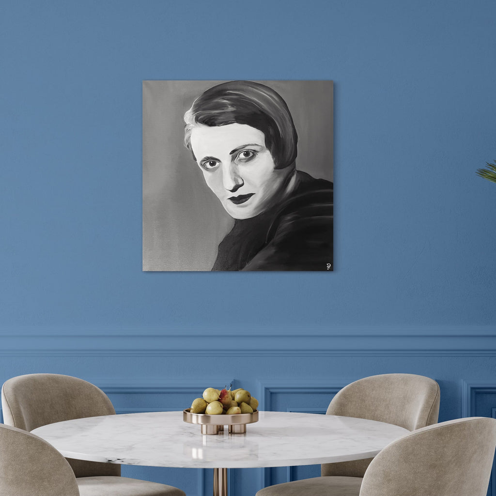 If The World Is What It Is - Ayn Rand (Maleri 80x80cm)