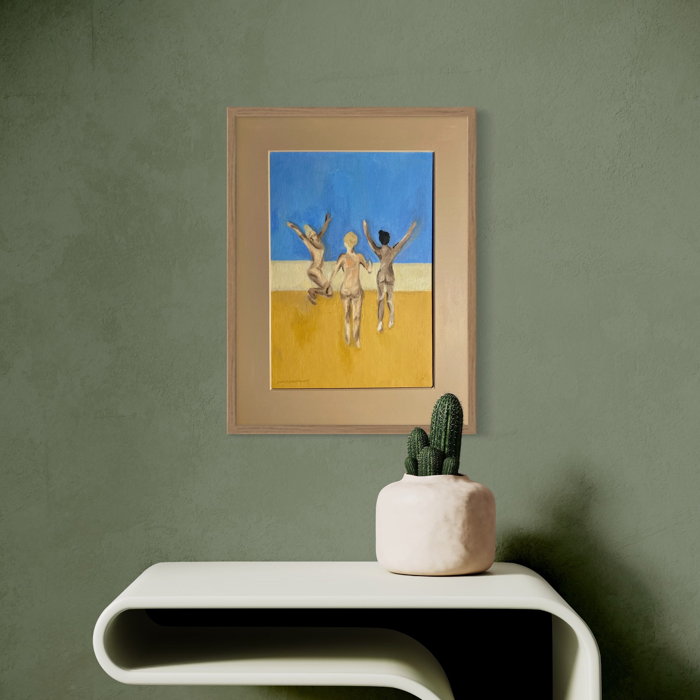 As The Golden Sand Merges - Unikt værk 30x40 cm