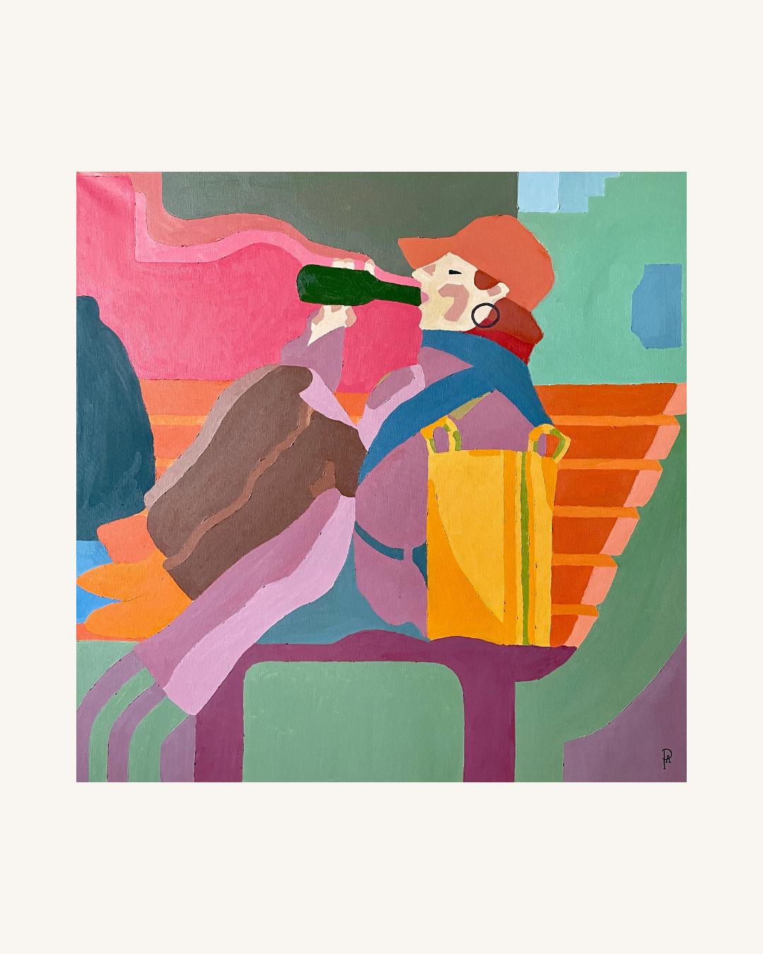 Barely II - Unikt værk 100x100 cm