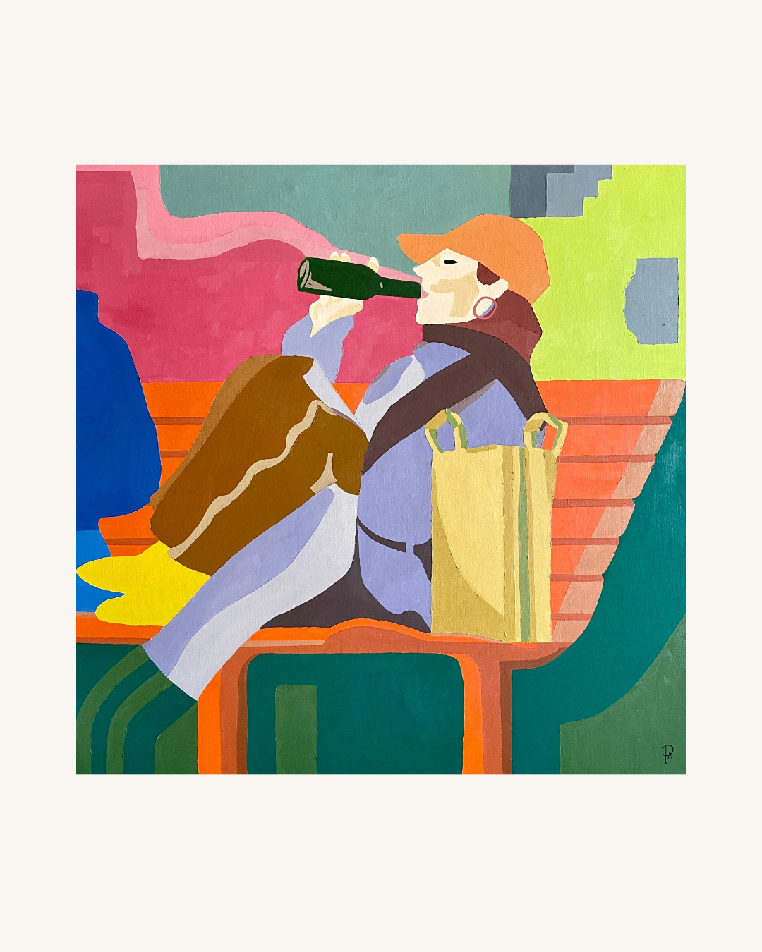 Barely - Unikt værk 100x100 cm