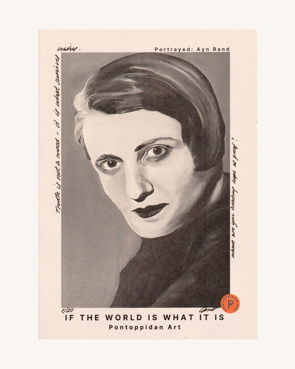 If the world is what it is - Ayn Rand - Filosofisk Limited Edition Kunstkort A5