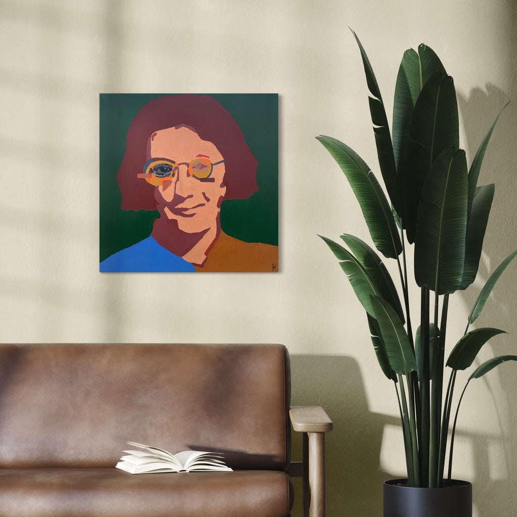 On the Beauty of Suffering - Simone Weil - Unikt værk 60x60 cm