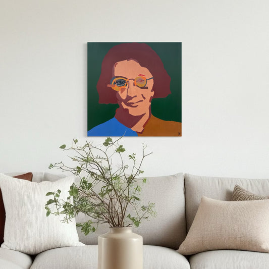 Oil painting 60x60 cm - On the Beauty of Suffering - Simone Weil