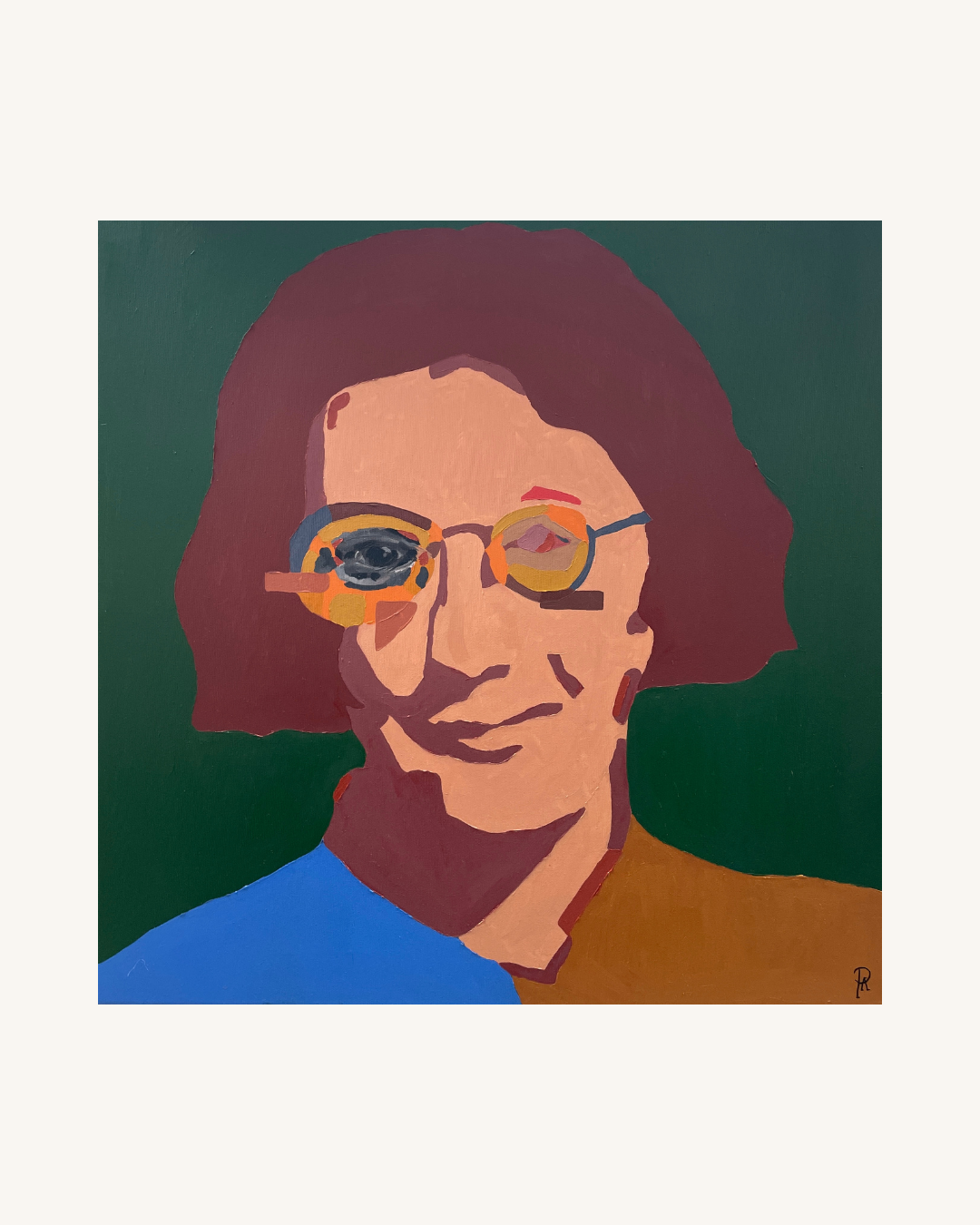 On the Beauty of Suffering - Simone Weil - Unikt værk 60x60 cm