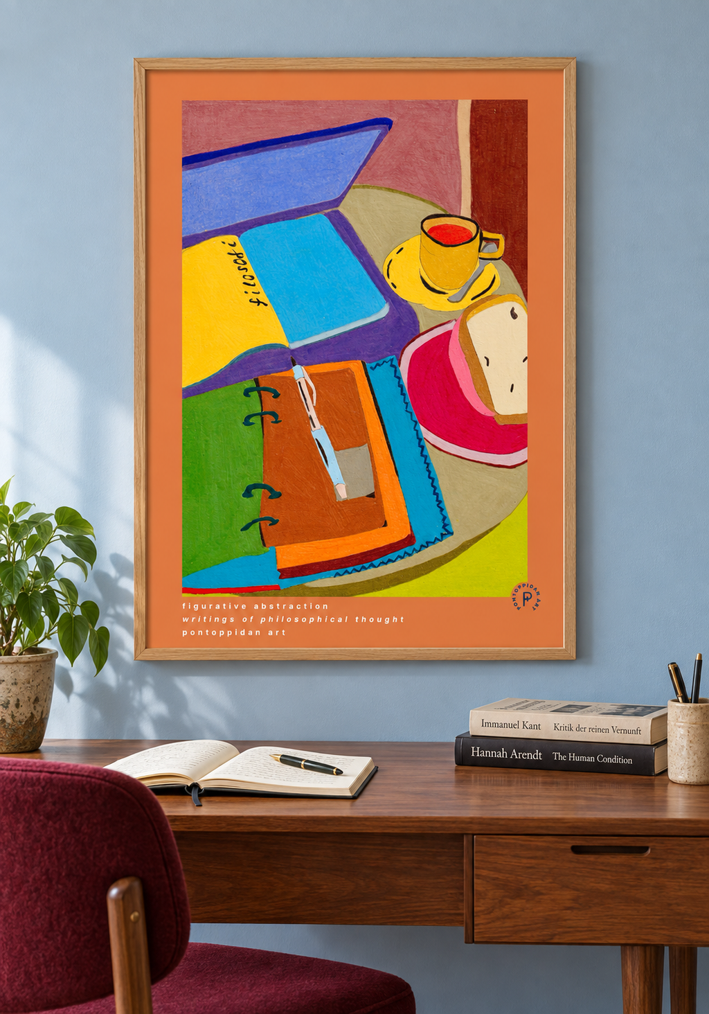 Writings of philosophical thoughts — Signatur i interiør — Pontoppidan Art